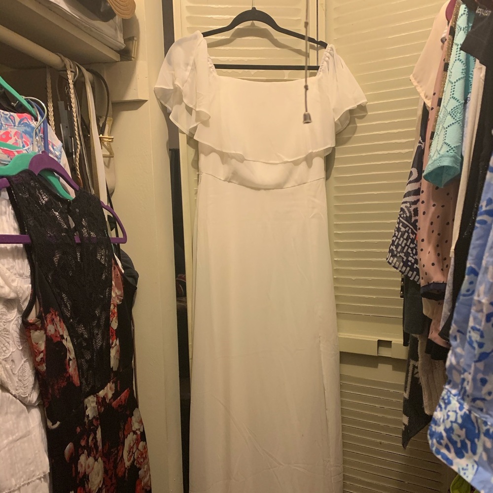 White, off the shoulders maxi